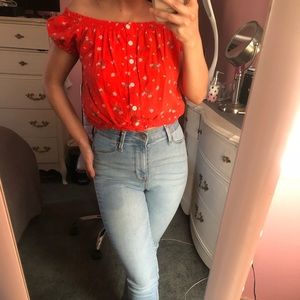 Forever 21 Tops - bright orange off the shoulder crop top Forever 21 Tops - bright orange off the shoulder crop top